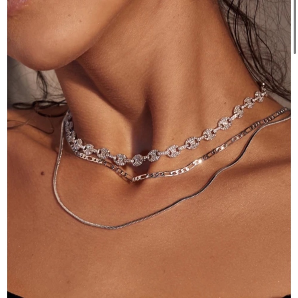 LUV AJ CECILIA CHAIN NECKLACE SILVER
